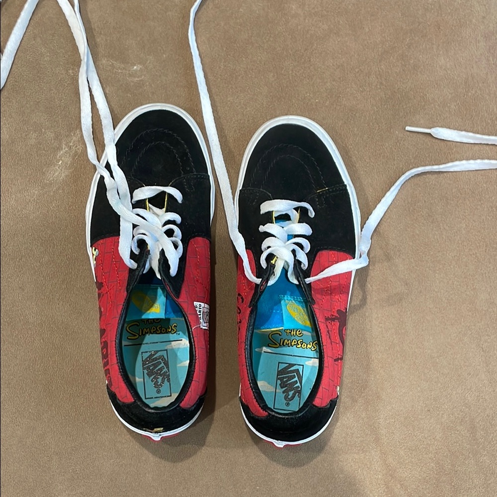 Vans Black and Red Classic Sneakers